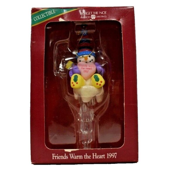 American Greetings Forget me Not 1997 Friends Warm the Heart Christmas Ornament - Picture 1 of 3